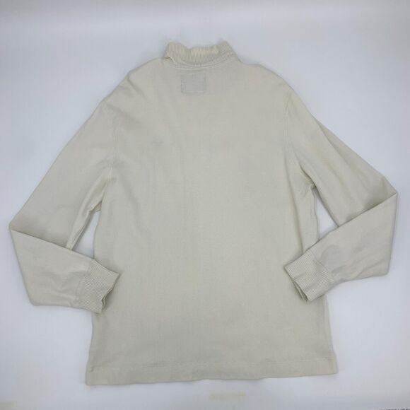 American Eagle Outfitters Henley Sweater Mens XL Extra Large Ivory Mock Neck AE - Picture 3 of 9